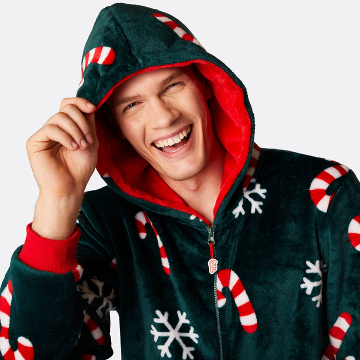 Men's Candy Cane Onesie