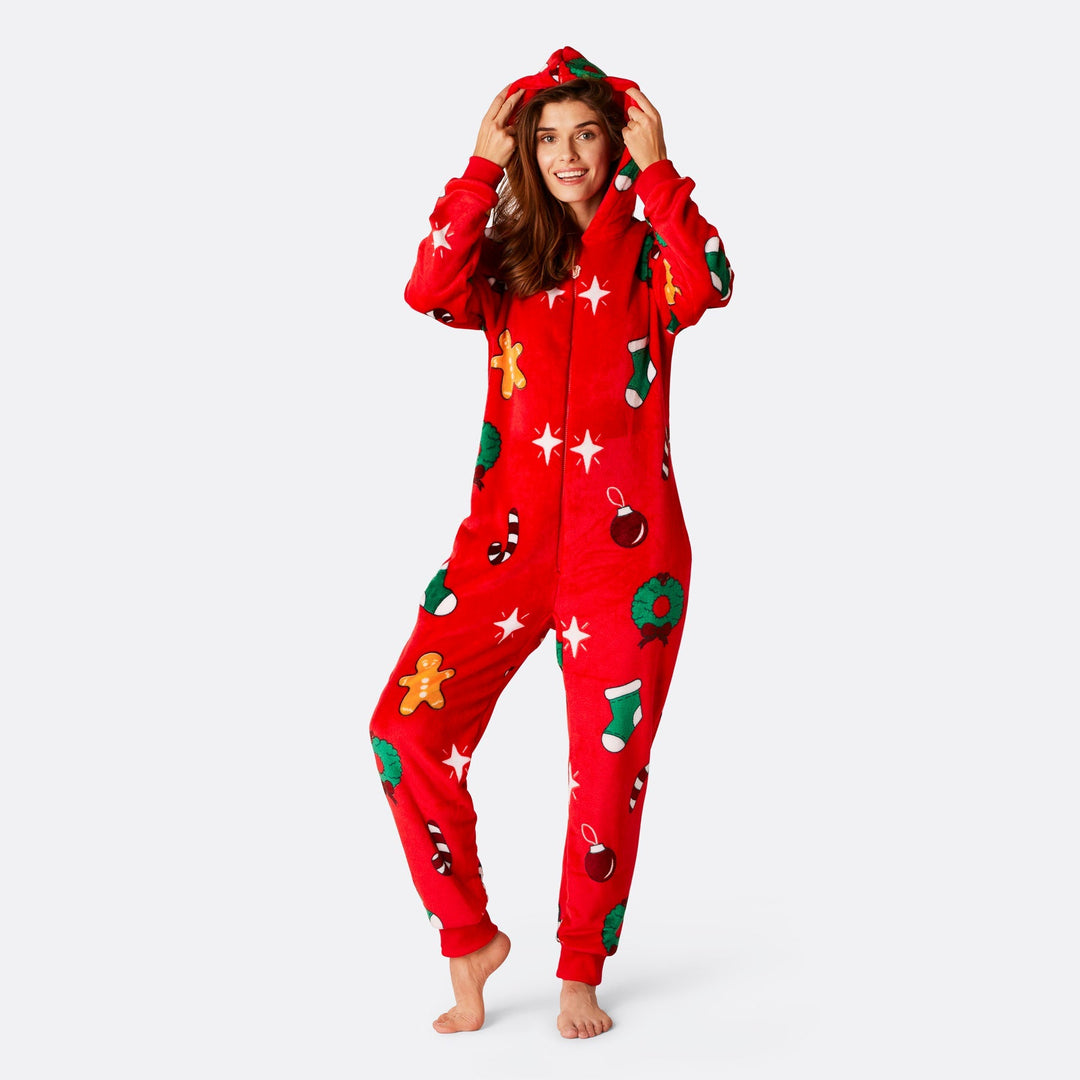 Women's Red Hohoho Onesie