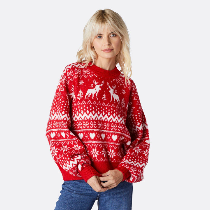 Women's Reindeer Oversized Christmas Jumper