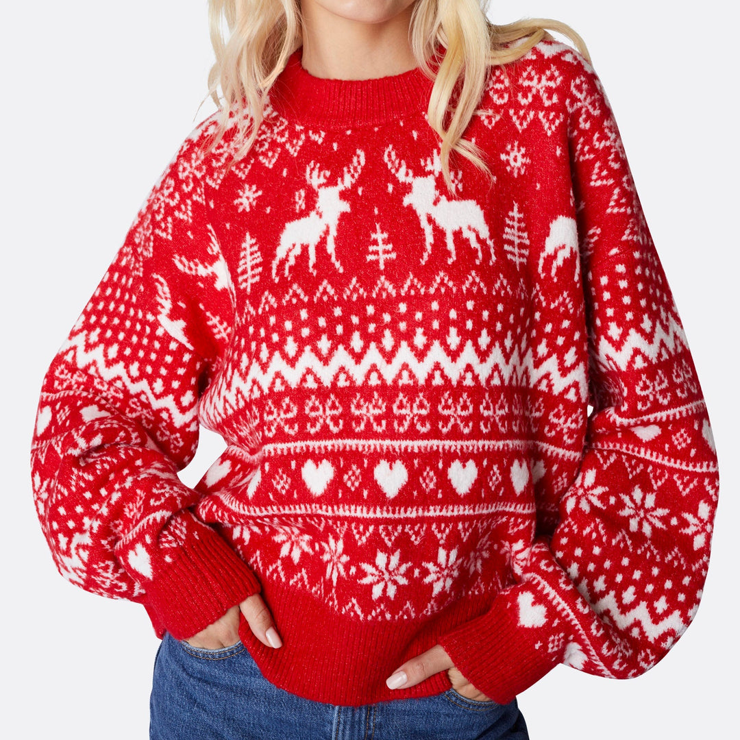 Women's Reindeer Oversized Christmas Jumper