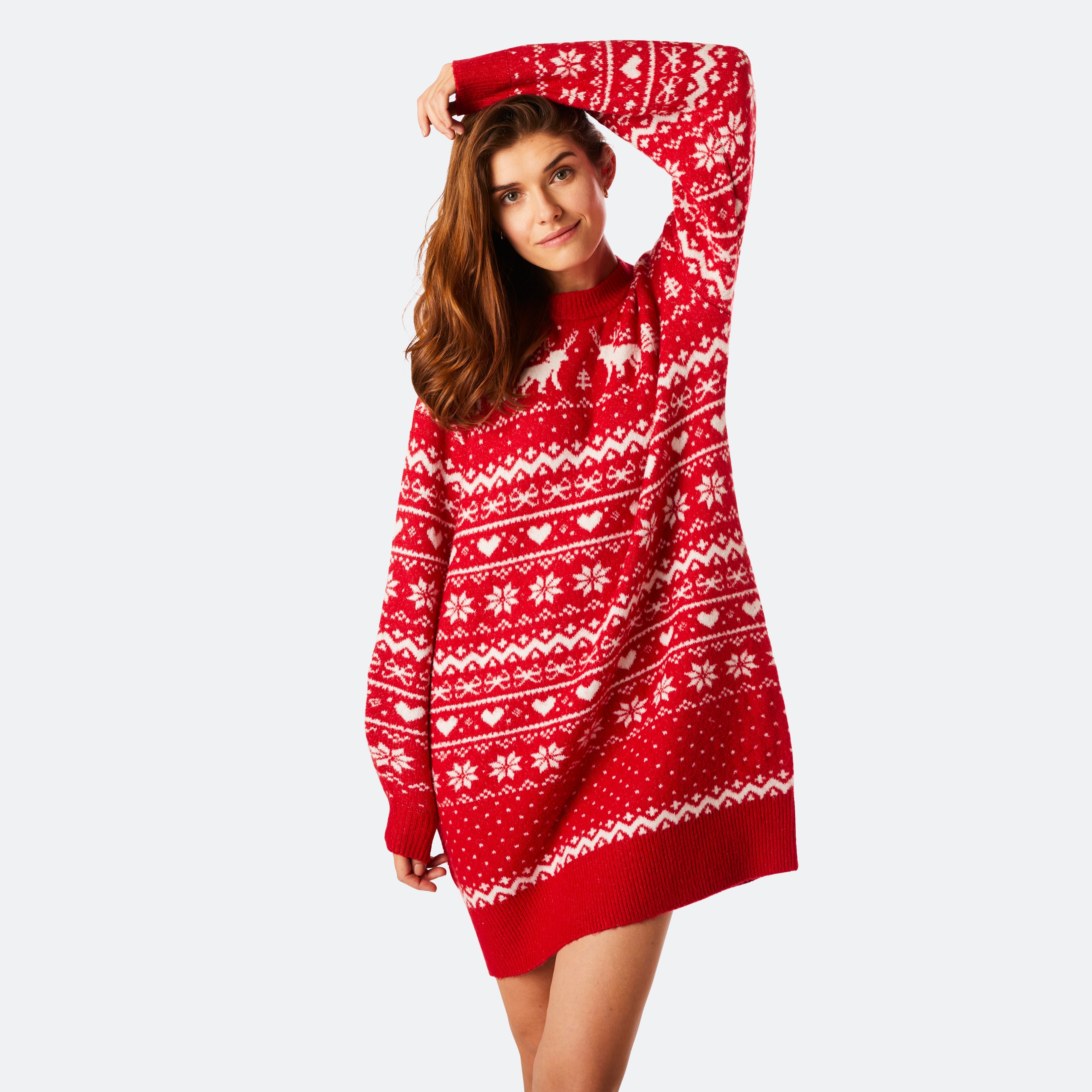 Women s Red Oversized Christmas Dress SillySanta