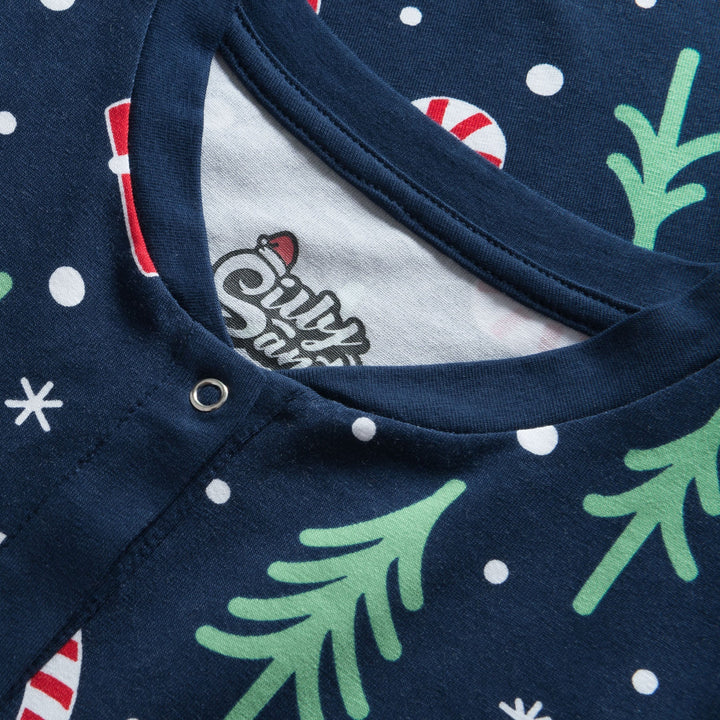 Kids' Blue Christmas Pattern Overall Christmas Pyjamas