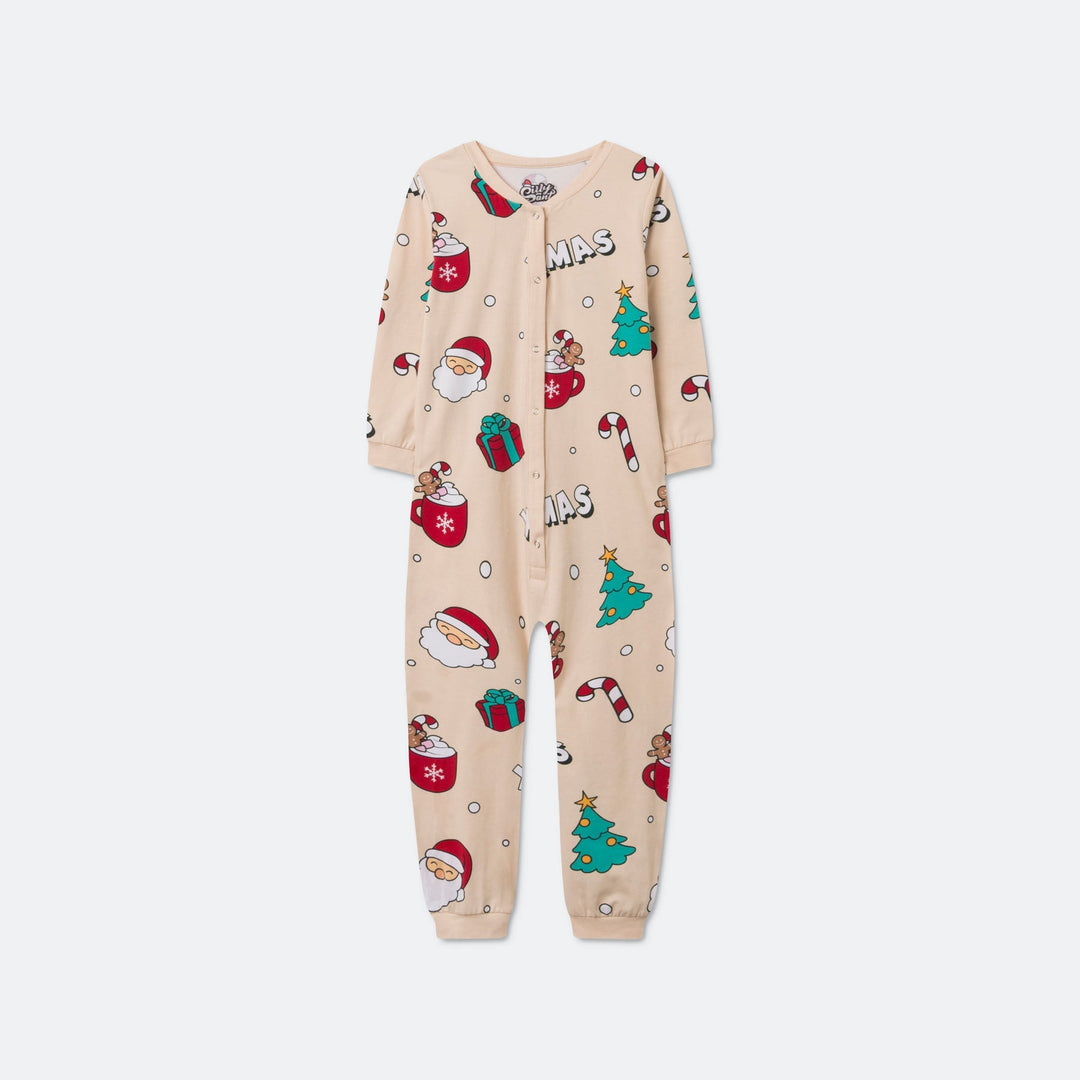 Kids' Beige Xmas Overall Christmas Pyjamas