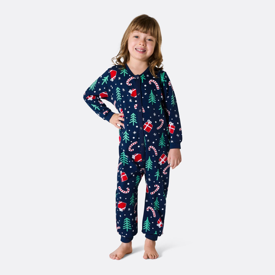 Kids' Blue Christmas Pattern Christmas Pyjamas