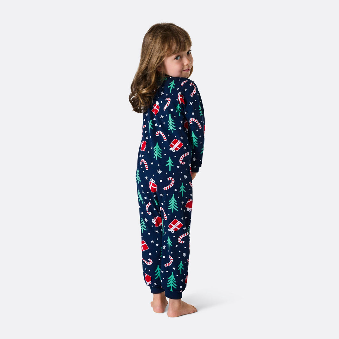Kids' Blue Christmas Pattern Christmas Pyjamas