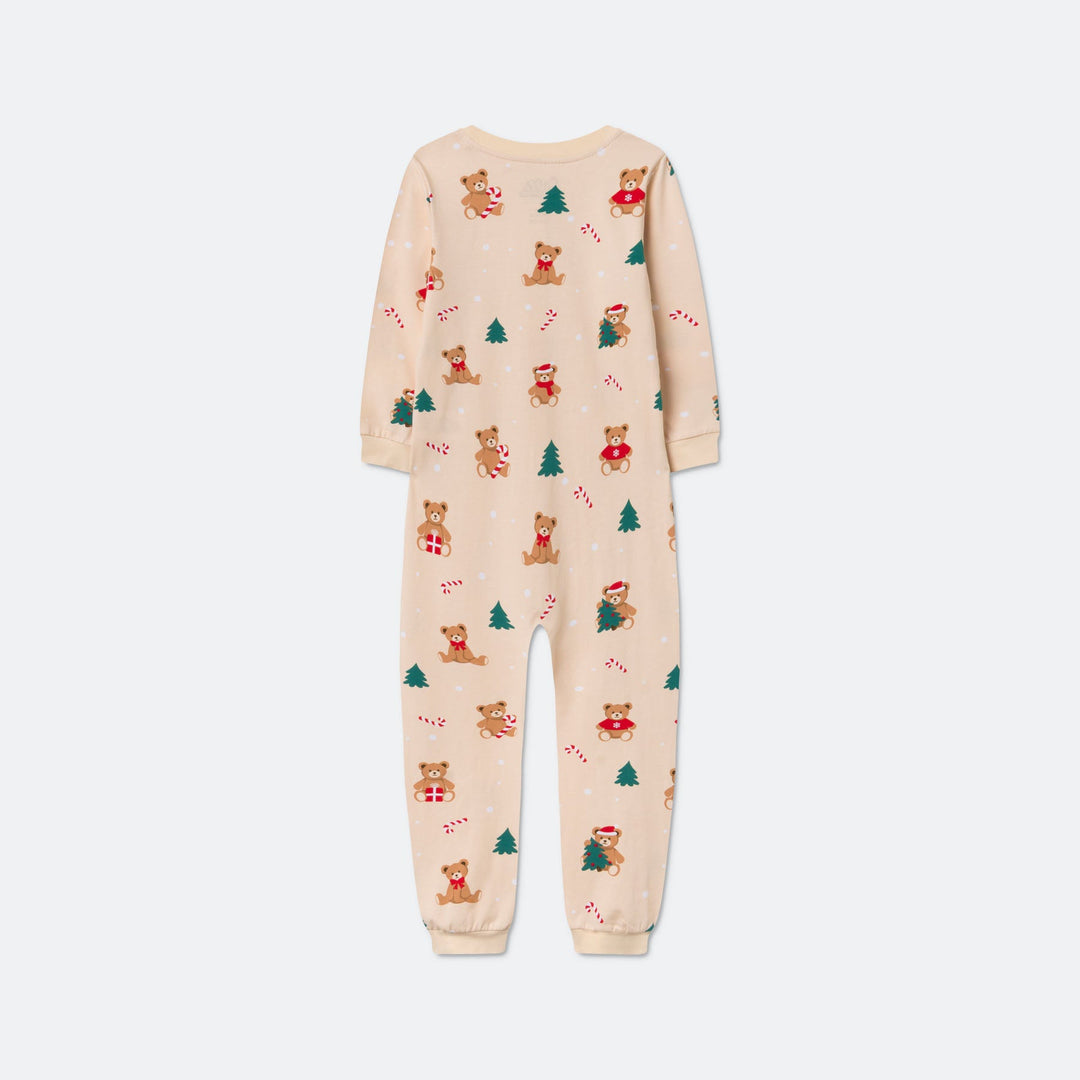 Kids' Beige Teddy Bear Christmas Pyjamas