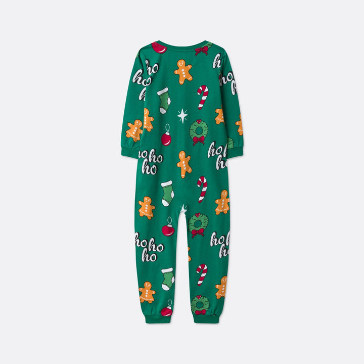 Kids' Green Hohoho Overall Christmas Pyjamas