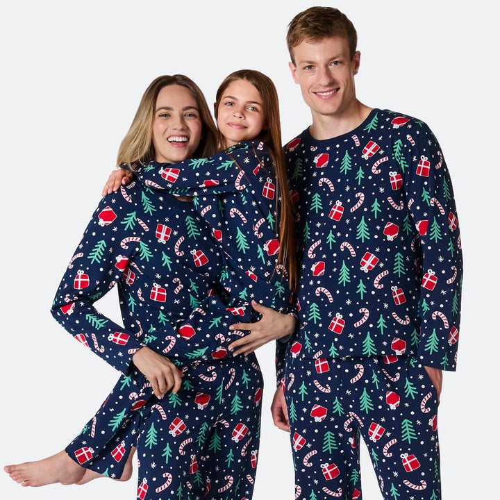 Blue Christmas Pattern Christmas Pyjamas Family