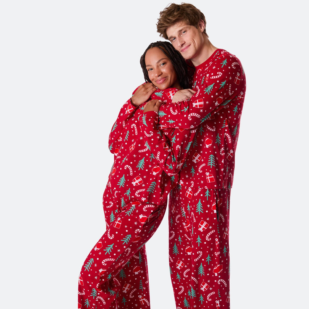 Women's Red Christmas Pattern Christmas Pyjamas