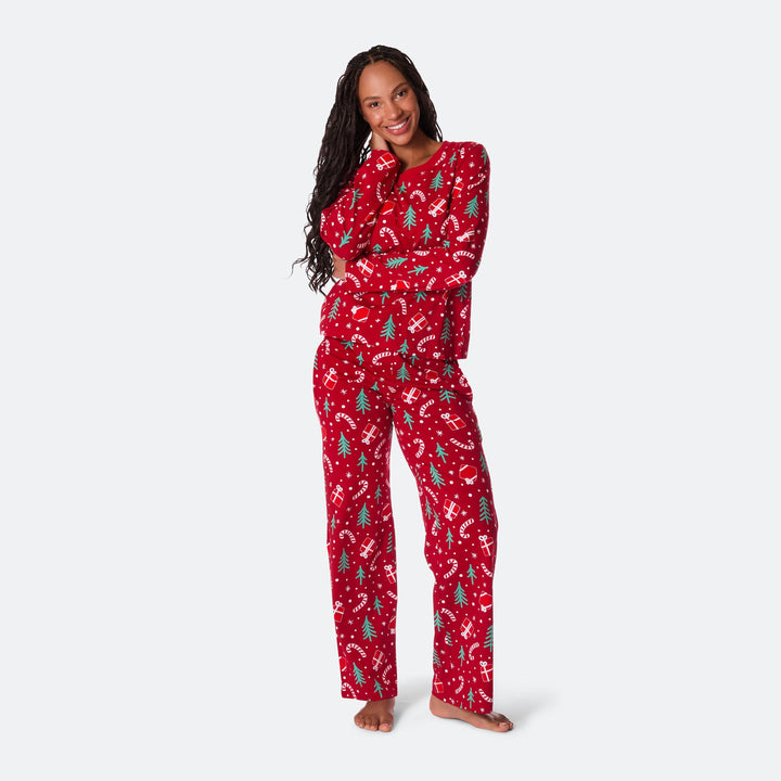 Red Christmas Pattern Christmas Pyjamas Family