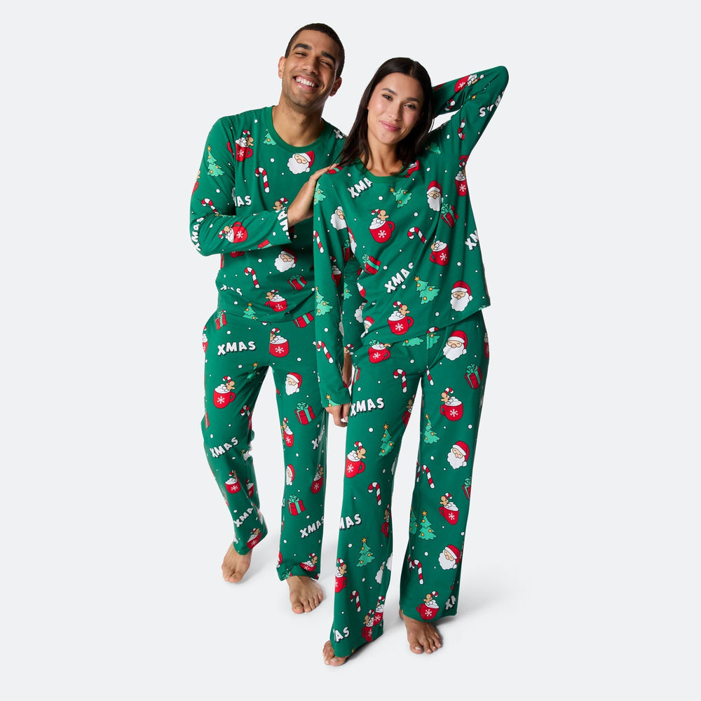 Women's Green Xmas Christmas Pyjamas