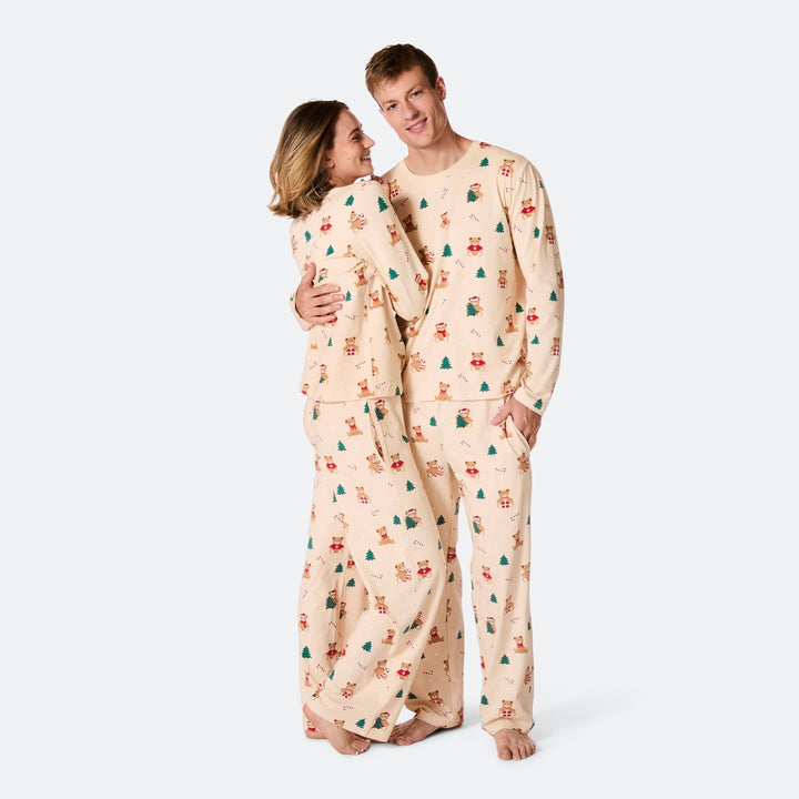 Beige Teddy Bear Christmas Pyjamas Family