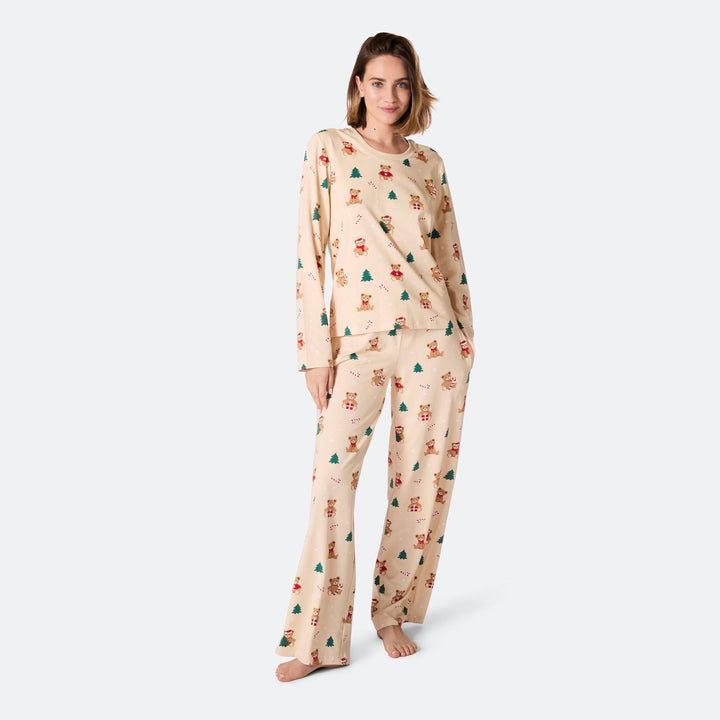 Beige Teddy Bear Christmas Pyjamas Family