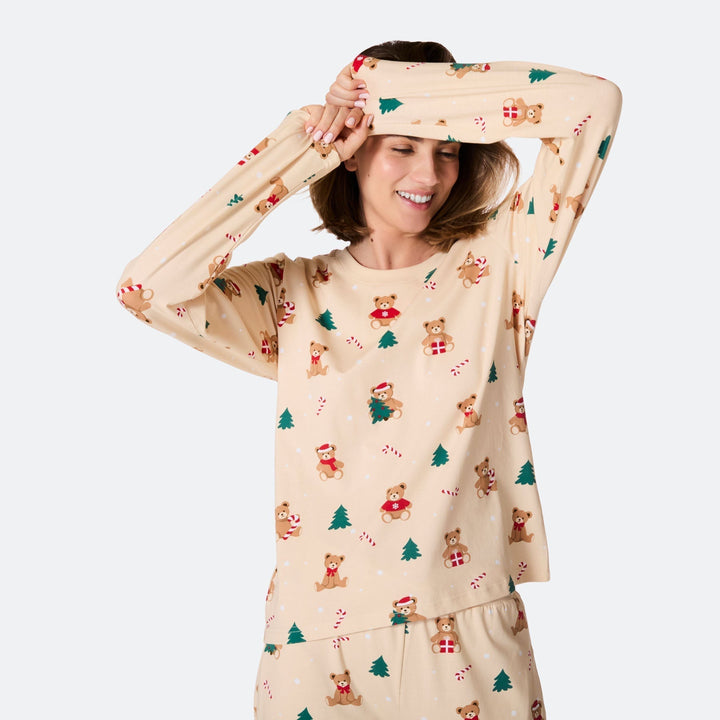 Beige Teddy Bear Christmas Pyjamas Family