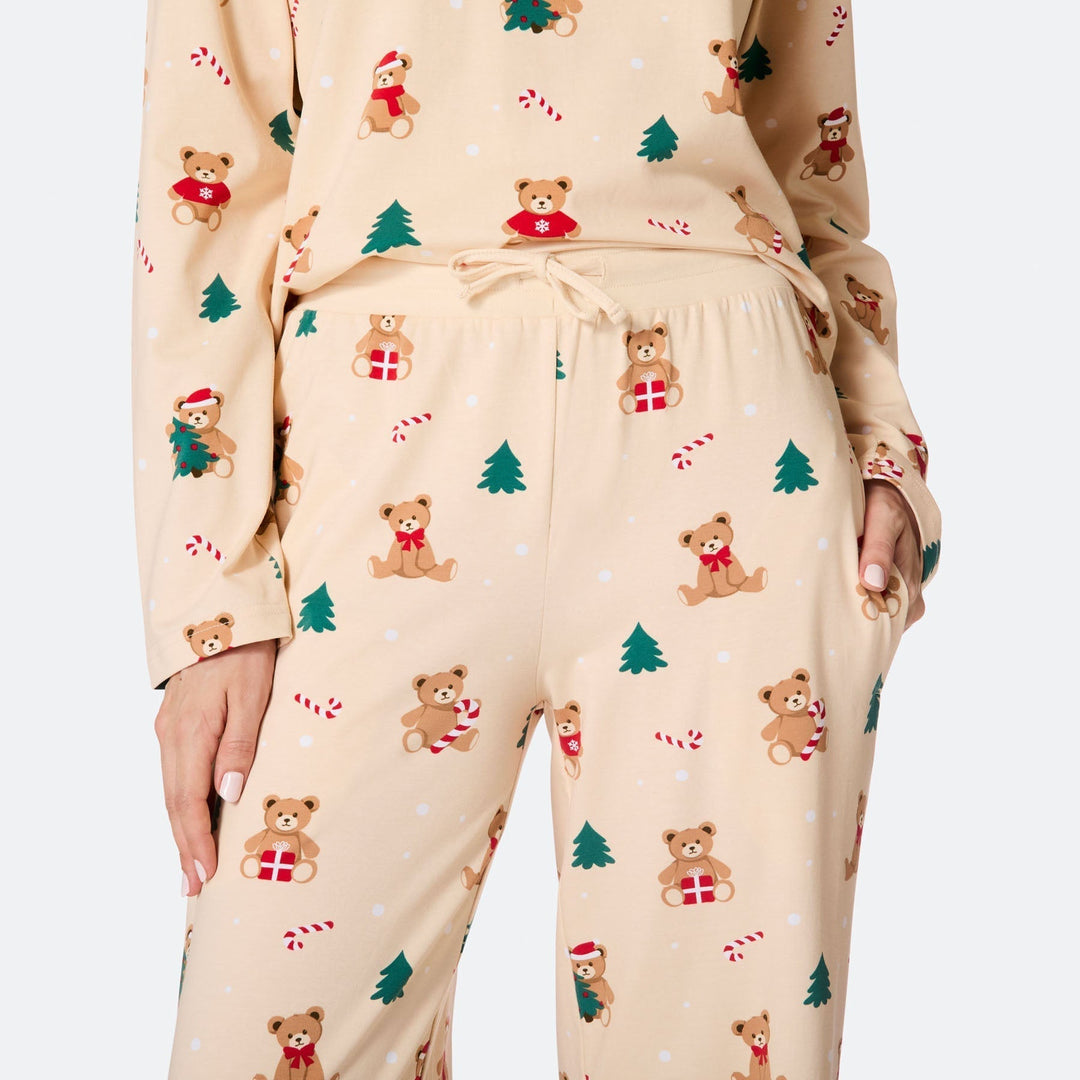 Beige Teddy Bear Christmas Pyjamas Family