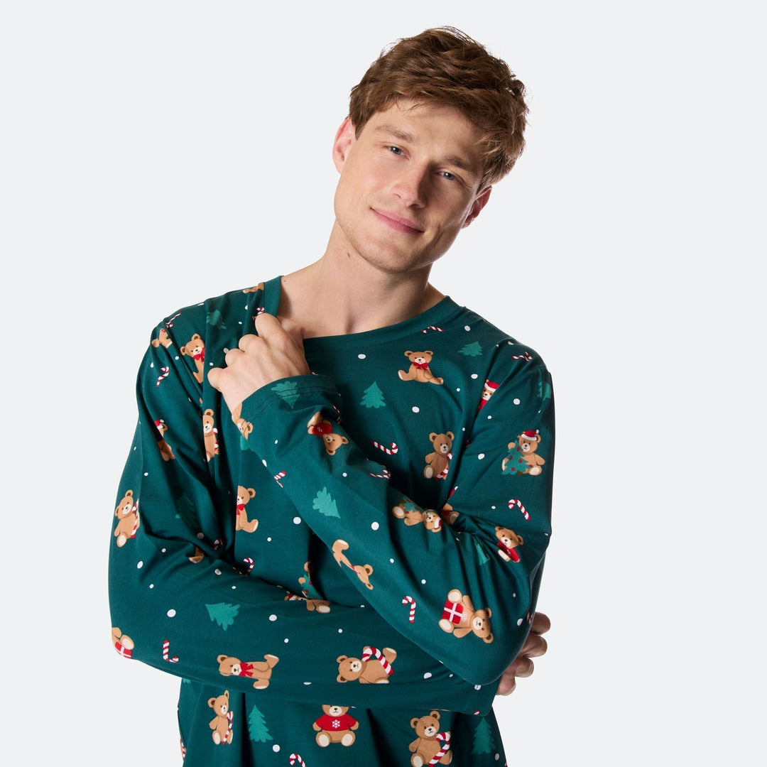 Green Teddy Bear Christmas Pyjamas Family