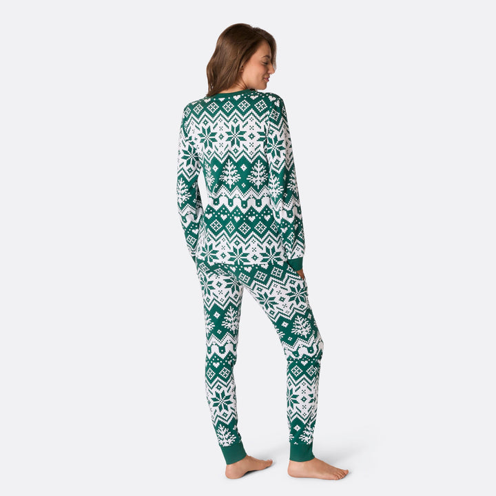 Women's Green Christmas Knit Christmas Pyjamas