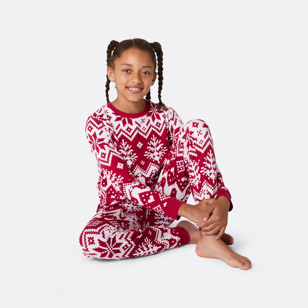 Kids' Red Christmas Knit Christmas Pyjamas