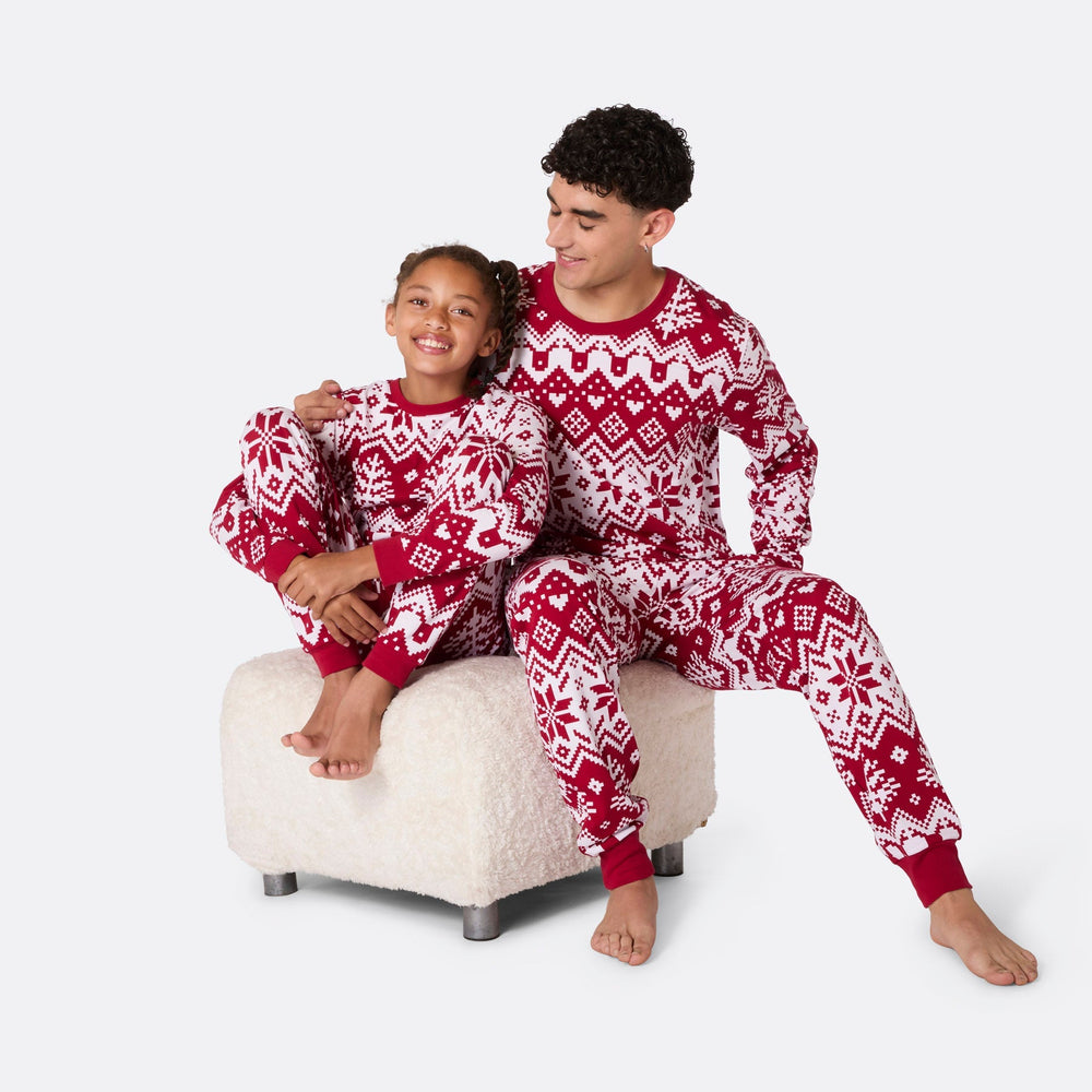 Red Christmas Knit Christmas Pyjamas Family