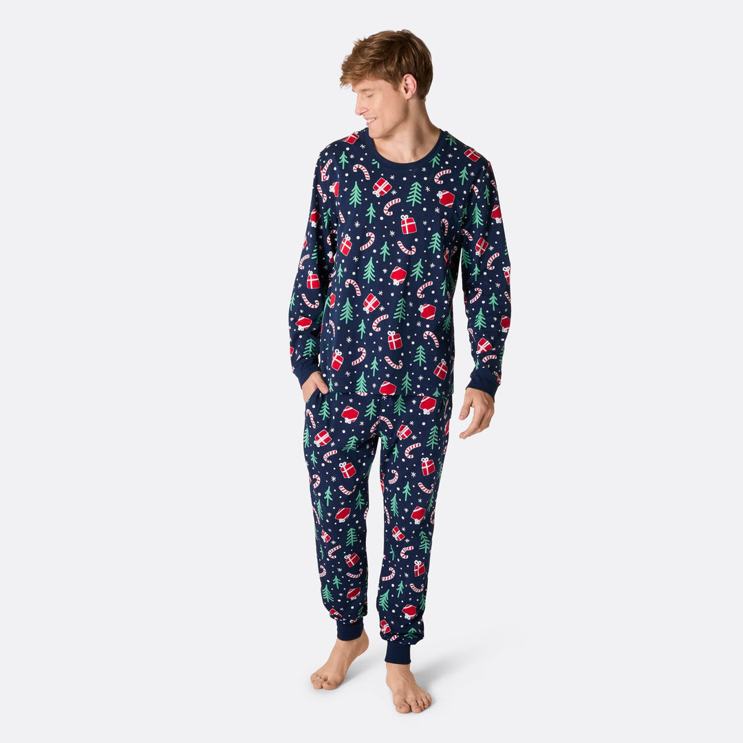 Men's Blue Christmas Pattern Christmas Pyjamas