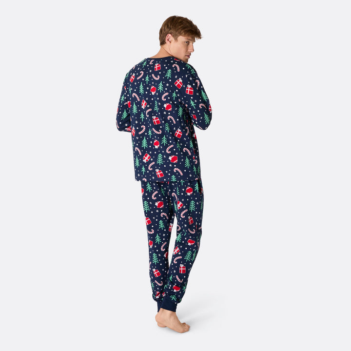 Men's Blue Christmas Pattern Christmas Pyjamas