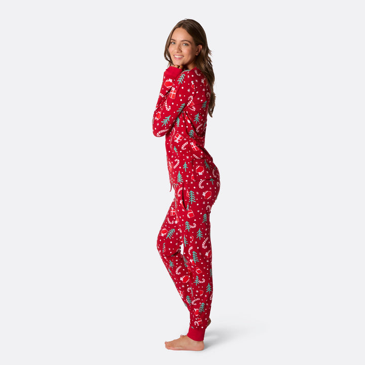 Women's Red Christmas Pattern Christmas Pyjamas