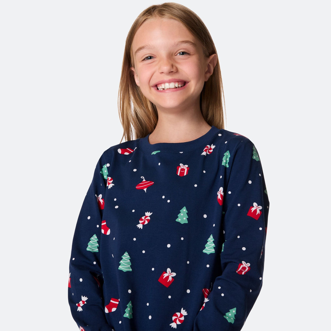 Kids' Blue Christmas Ornament Christmas Pyjamas