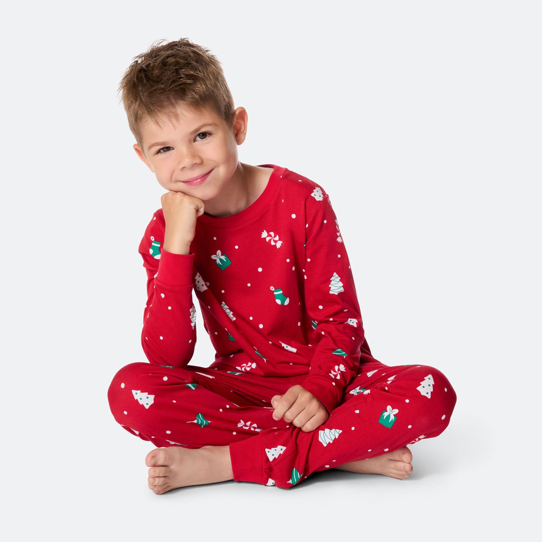 Kids' Red Christmas Ornament Christmas Pyjamas