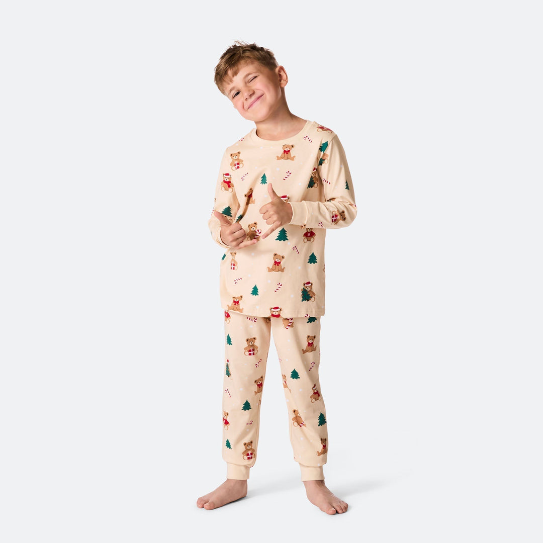 Beige Teddy Bear Christmas Pyjamas Family