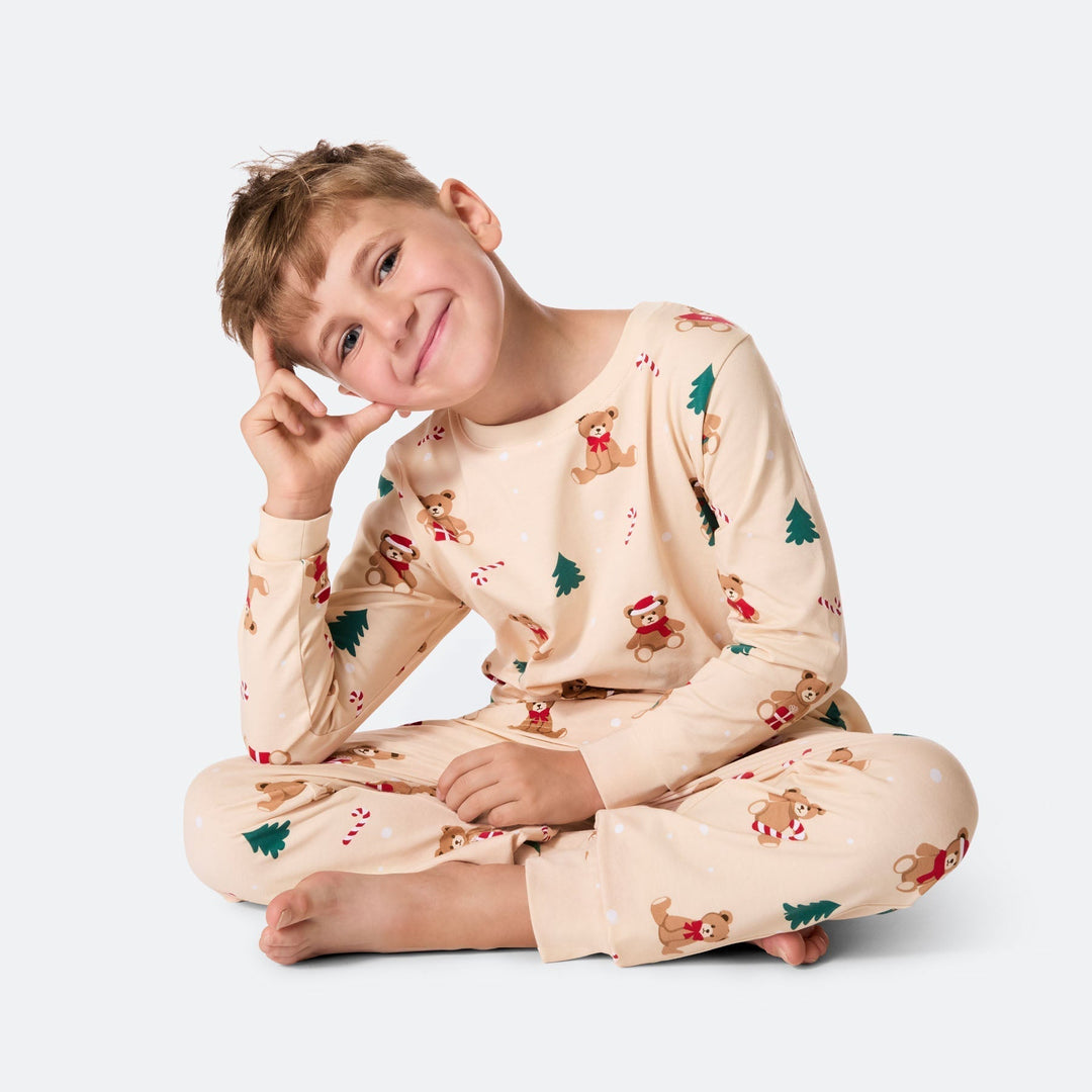 Beige Teddy Bear Christmas Pyjamas Family