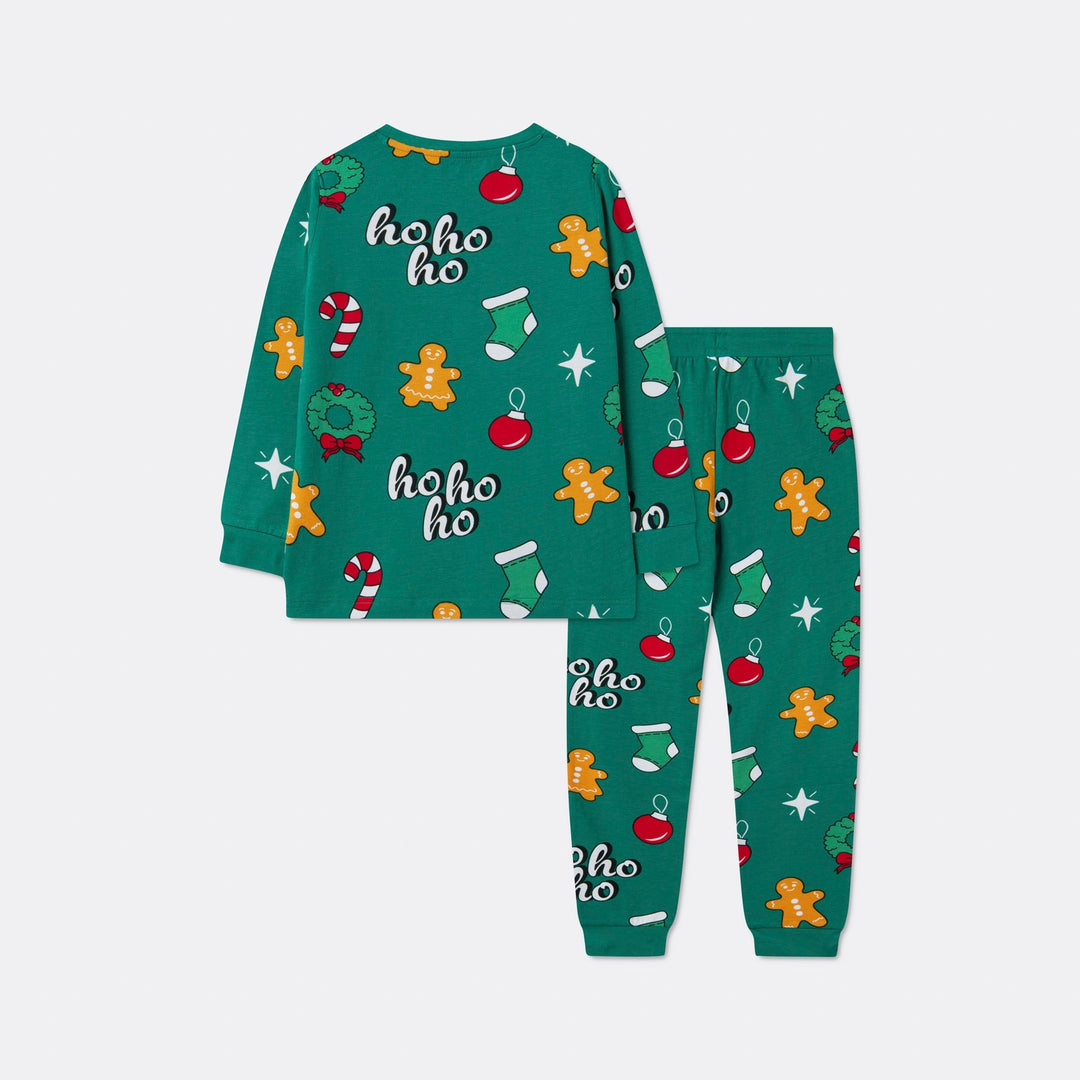 Kids' Green Hohoho Christmas Pyjamas