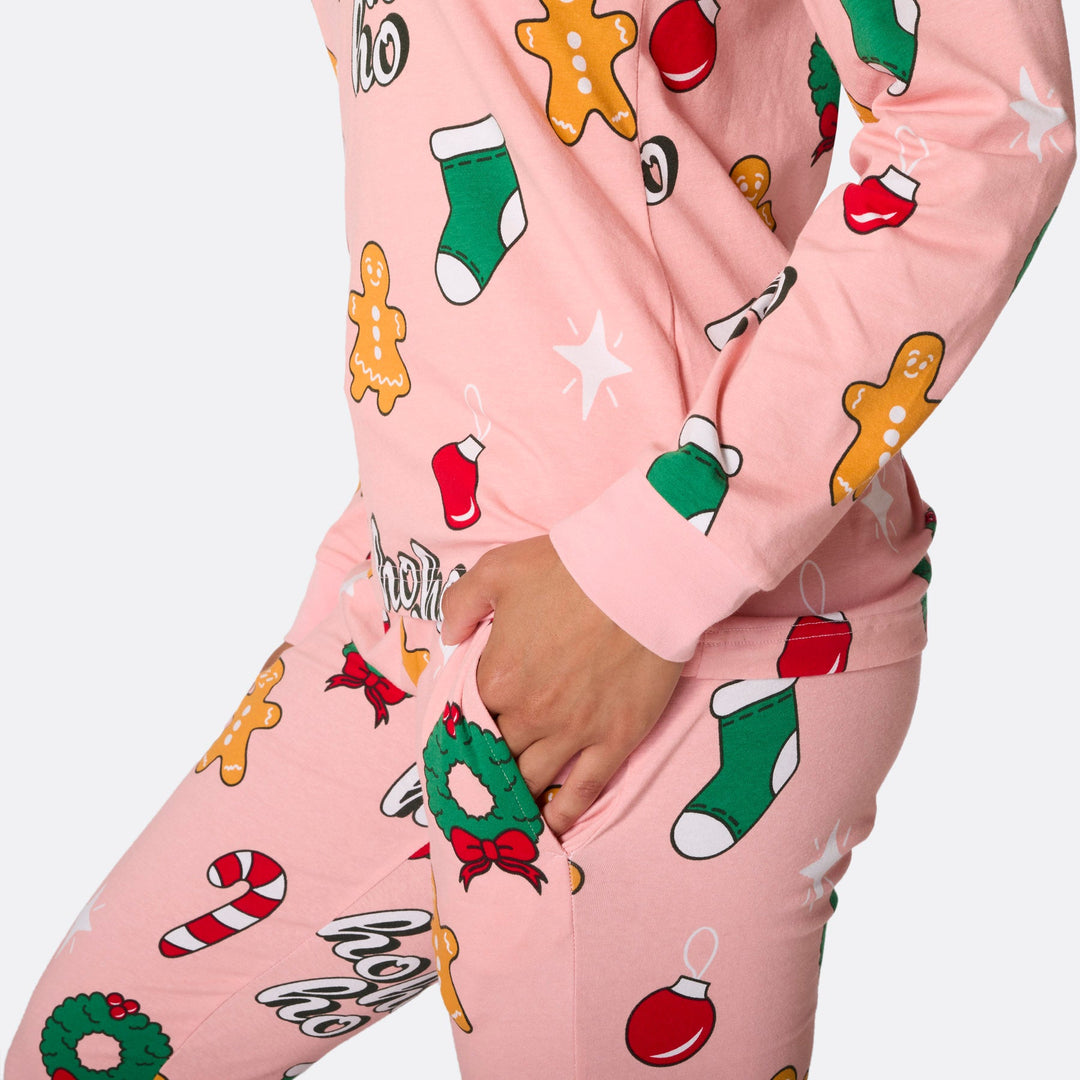 Women's Pink HoHoHo Christmas Pyjamas