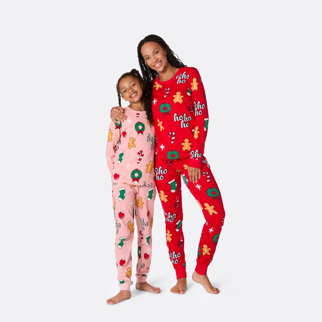 Kids' Pink Hohoho Christmas Pyjamas