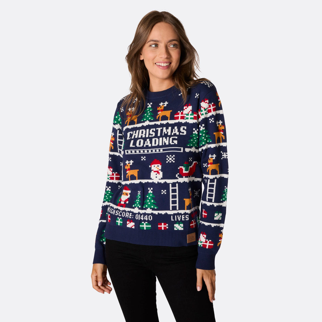 Women's Retro Video Game Christmas Jumper