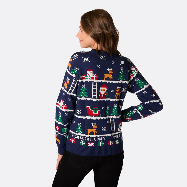 Women's Retro Video Game Christmas Jumper