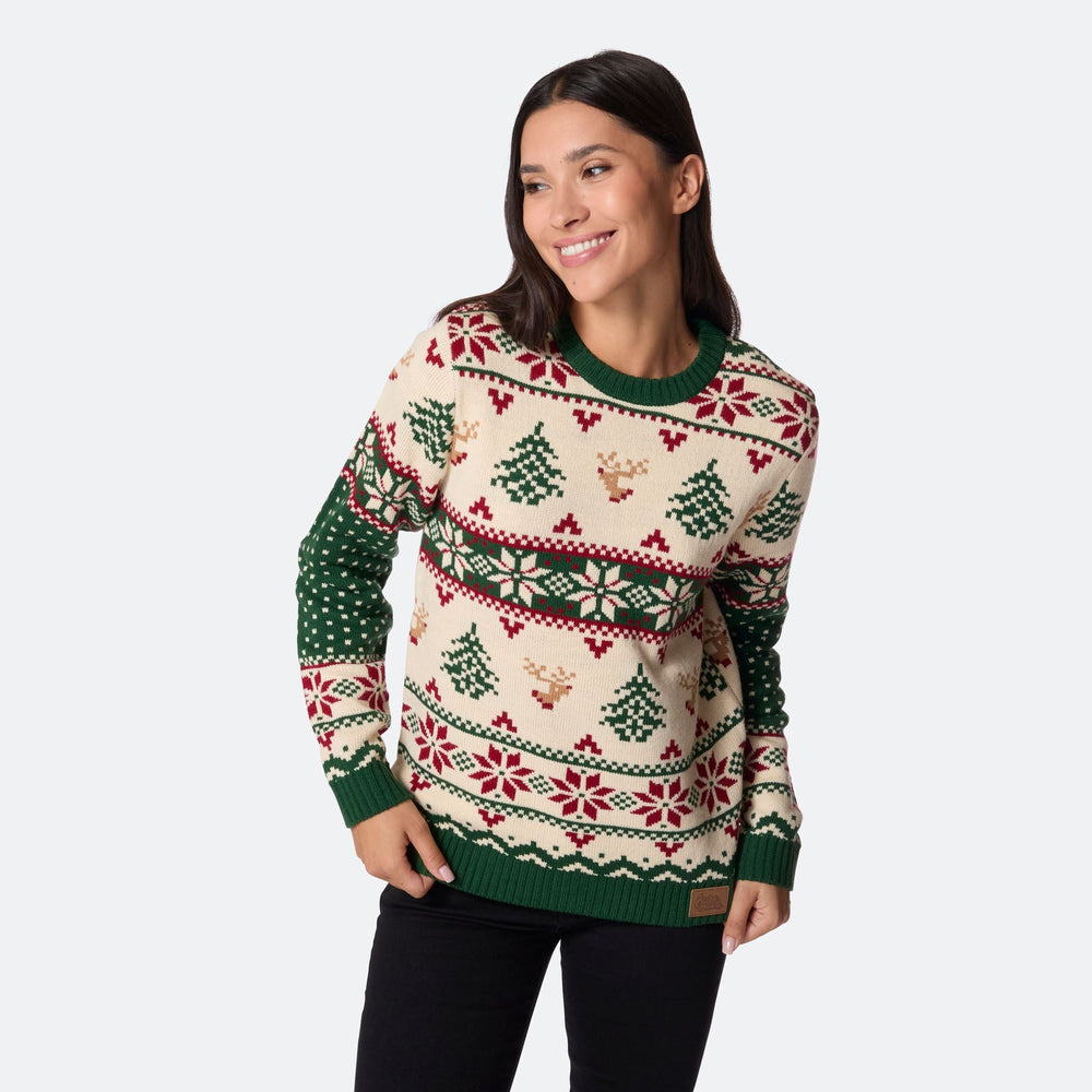 Women's Retro Christmas Tree Jumper