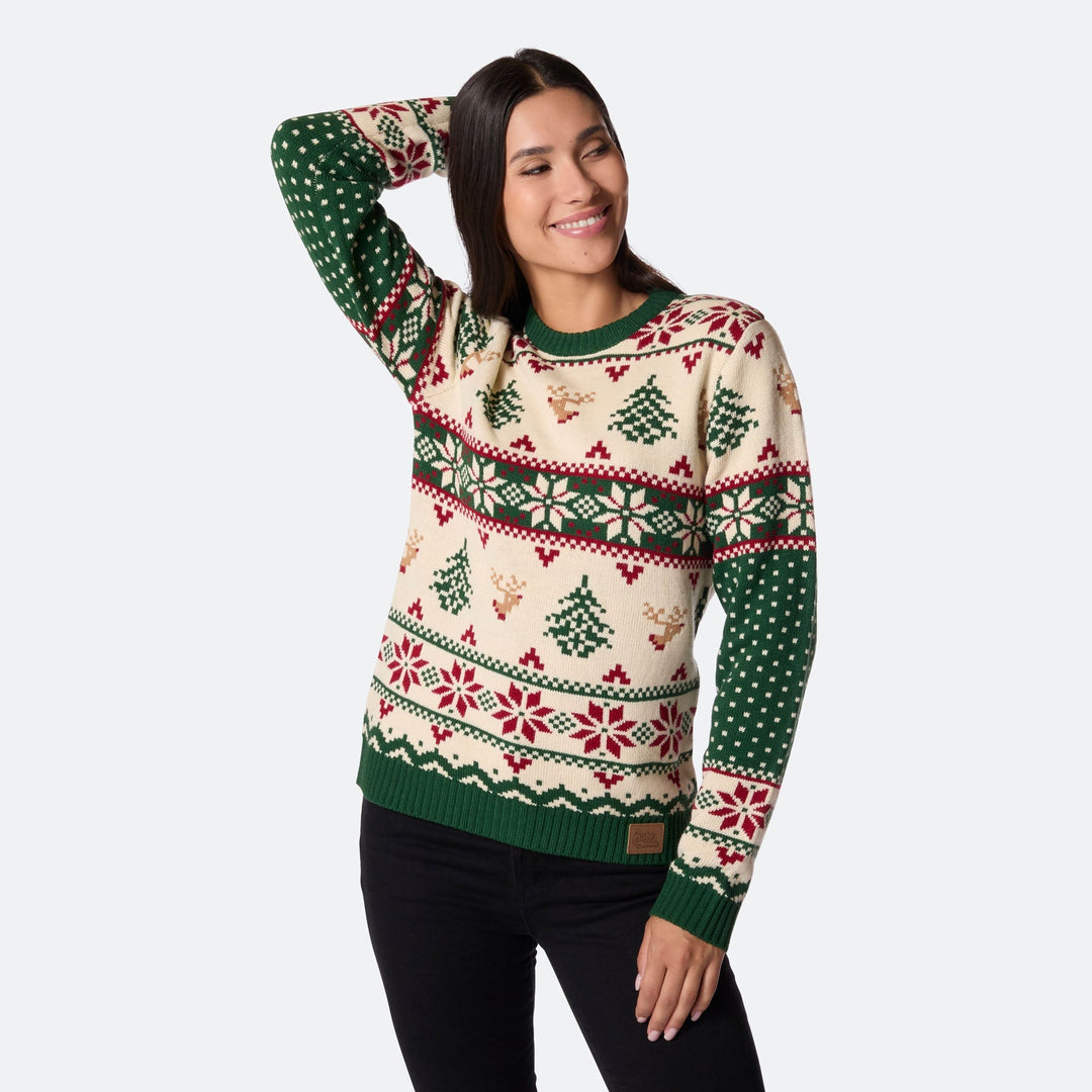 Women's Retro Christmas Tree Jumper