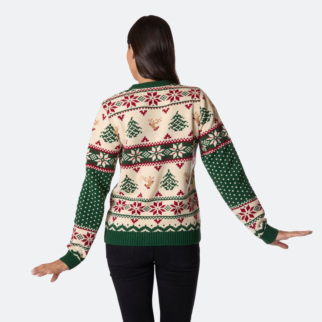 Women's Retro Christmas Tree Jumper