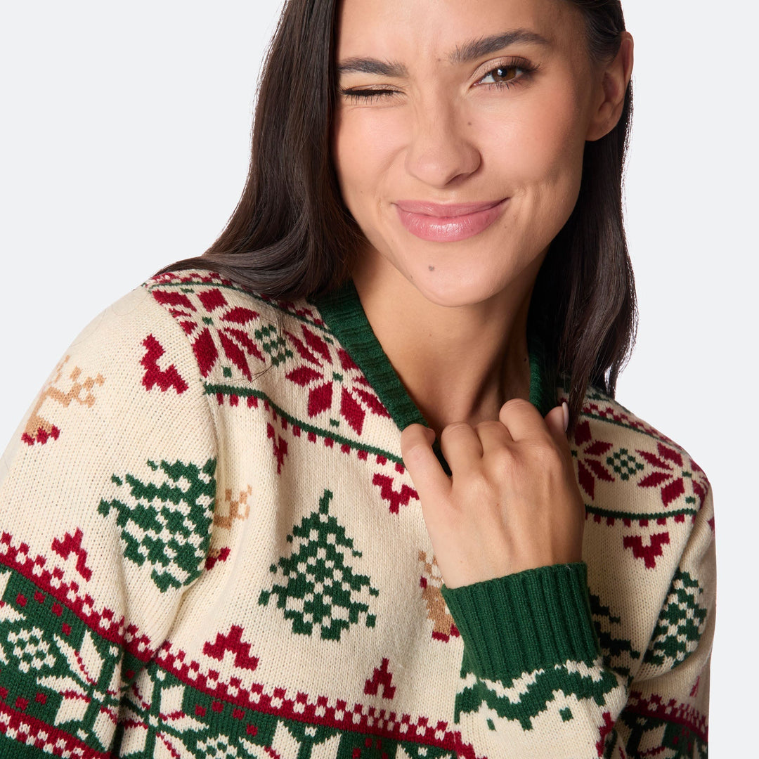 Women's Retro Christmas Tree Jumper