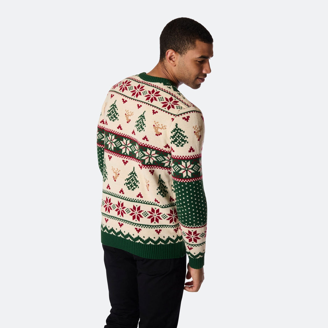 Men's Retro Christmas Tree Jumper