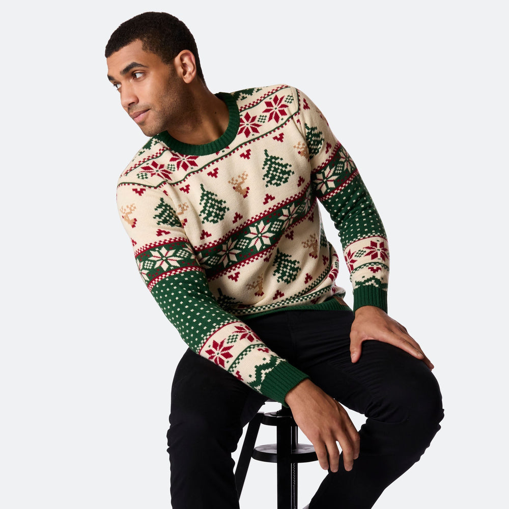 Men's Retro Christmas Tree Jumper
