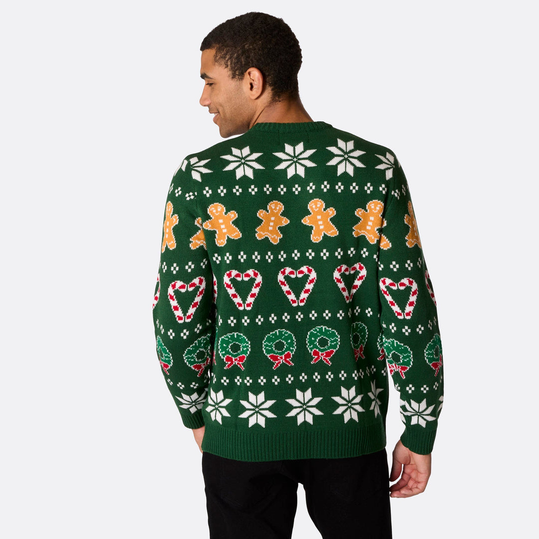 Men's Family Green Christmas Jumper