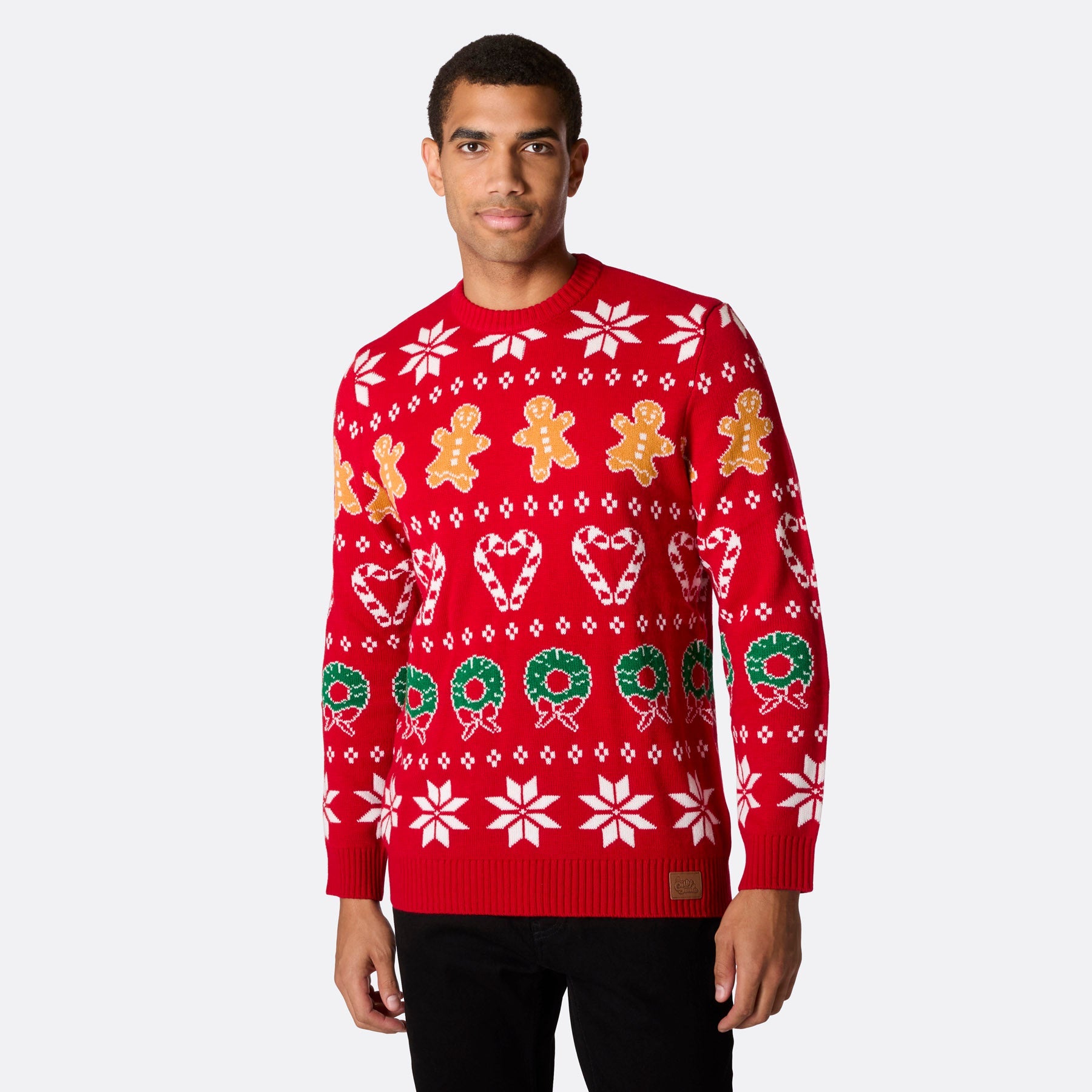 Men s Family Red Christmas Jumper SillySanta