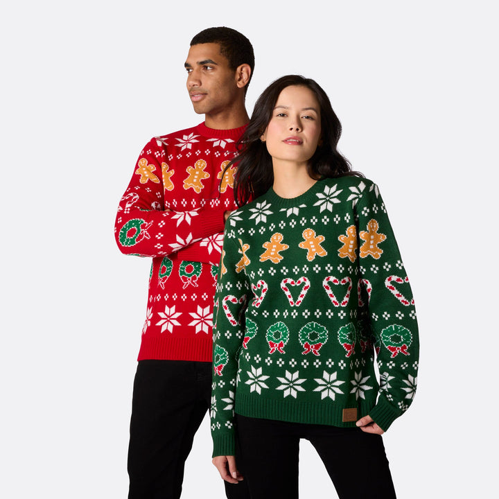 Women's Family Green Christmas Jumper