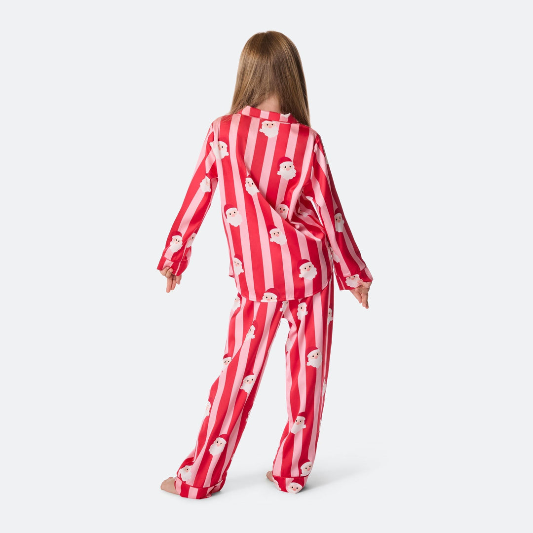 Kids' Striped Satin Christmas Pyjamas