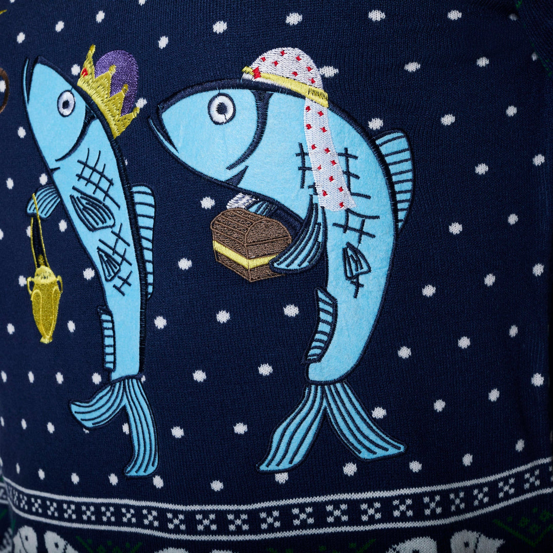 Women's Three Wise Fish Christmas Jumper