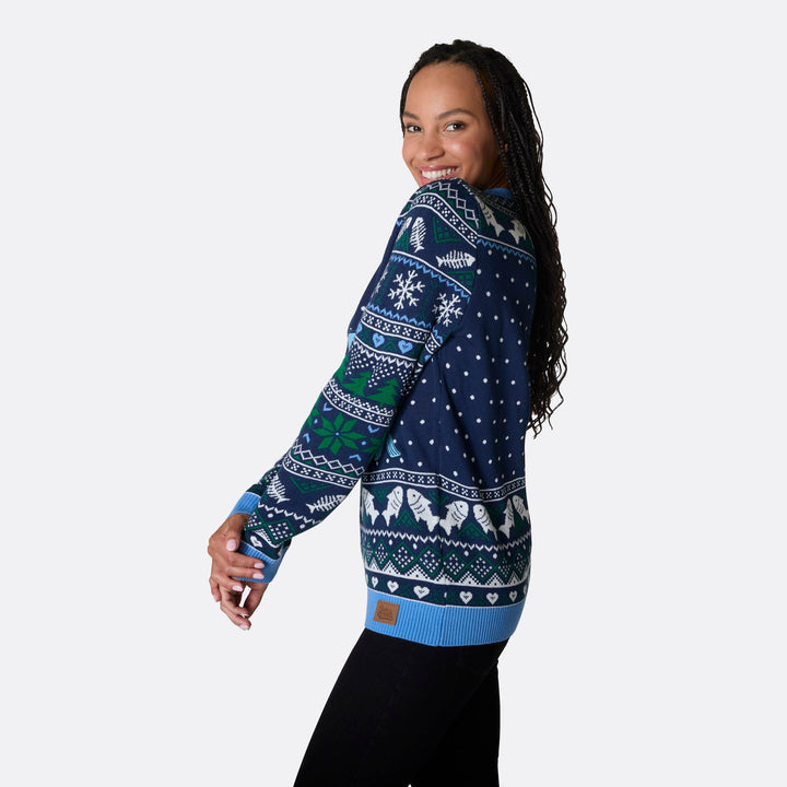 Women's Three Wise Fish Christmas Jumper
