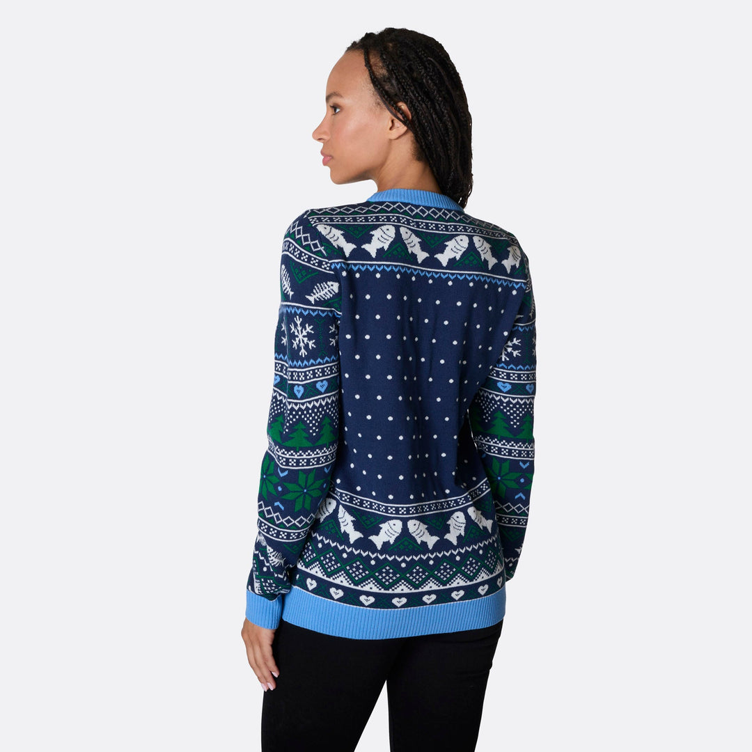 Women's Three Wise Fish Christmas Jumper