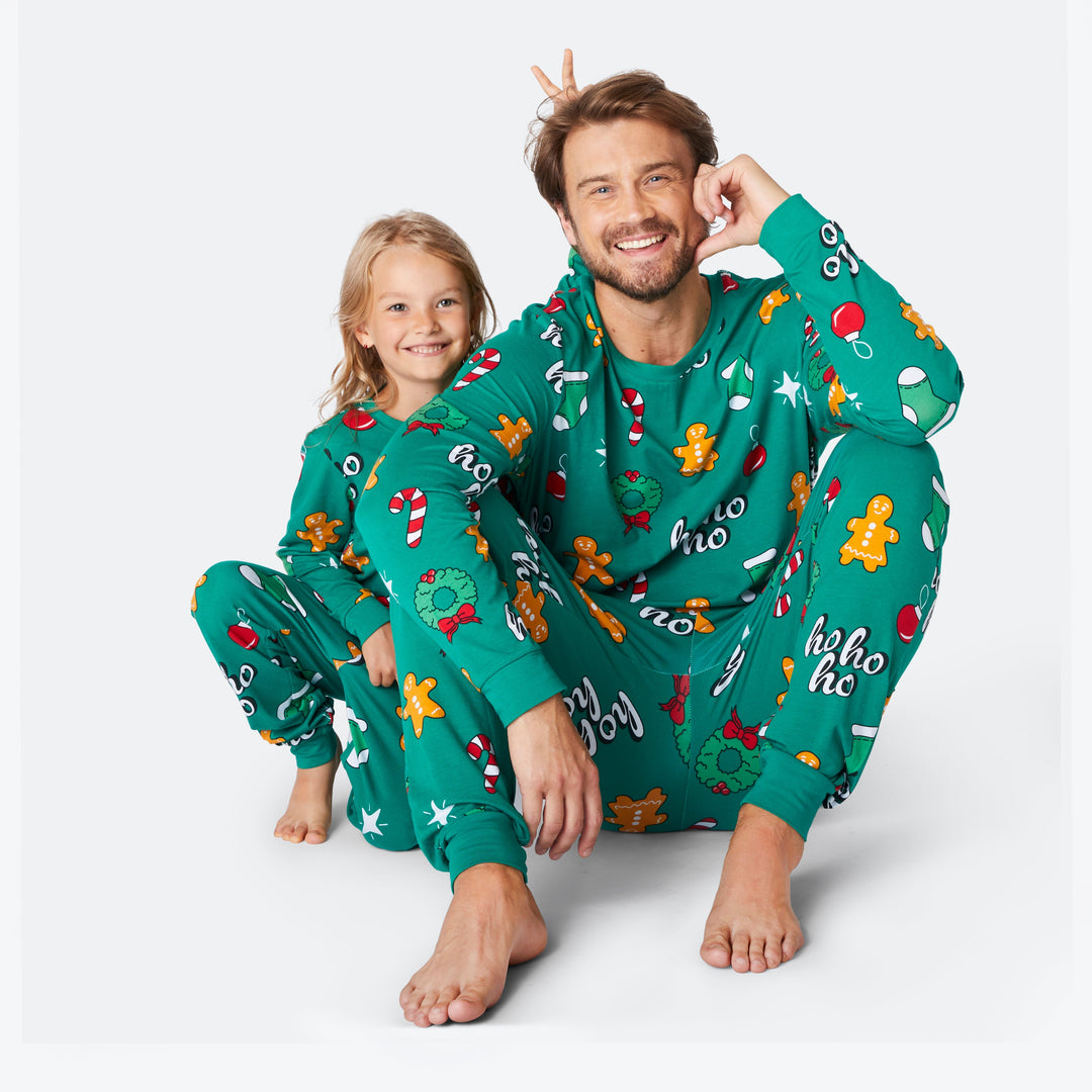 Men's Green Hohoho Christmas Pyjamas