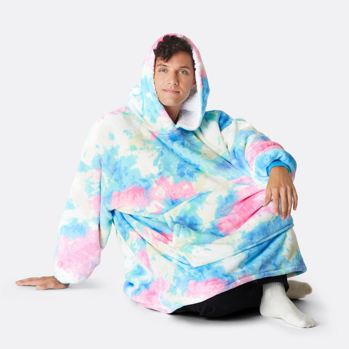 Tie-Dye Cyan HappyHoodie